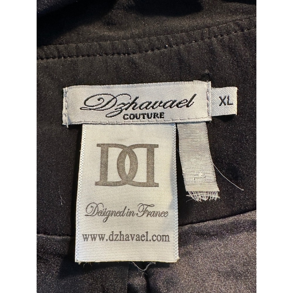 Dzhavael Couture Full Zip Vest Size XL Black Pockets Belted Lagenlook Travel - Picture 9 of 10
